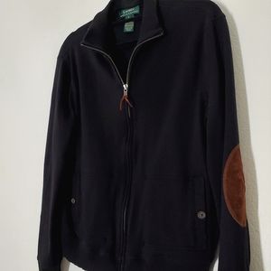 Lauren Ralph Lauren Zip Cardigan with Elbow Patches